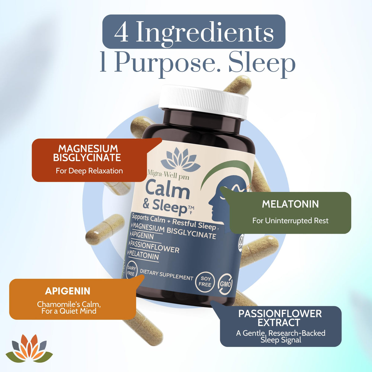 Flacon Wellkasa Calm & Sleep avec étiquette visible