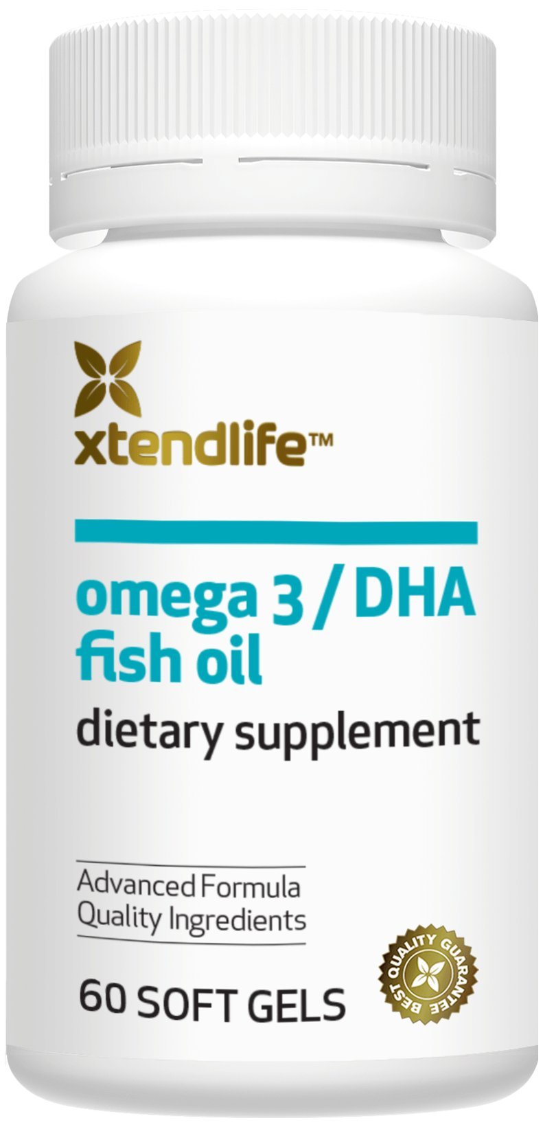 Flacon Xtendlife Omega-3 DHA 1100mg vue avant avec 60 gélules