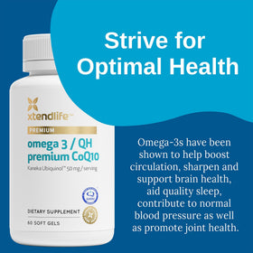 Flacon Xtendlife Omega-3 Huile de Poisson + CoQ10 avec gélules
