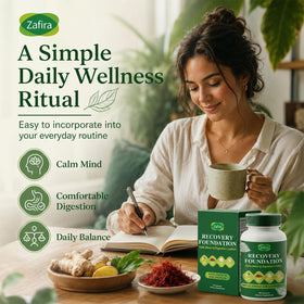 Flacon Zafira ouvert avec capsules visibles
