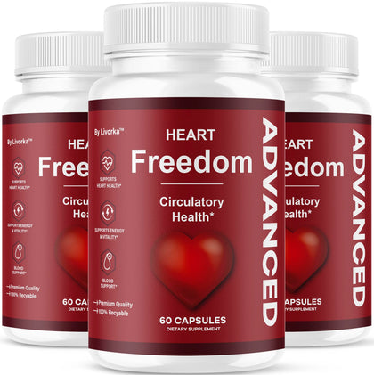 Flacons de 180 capsules Heart Freedom LIVORKA en vue de face