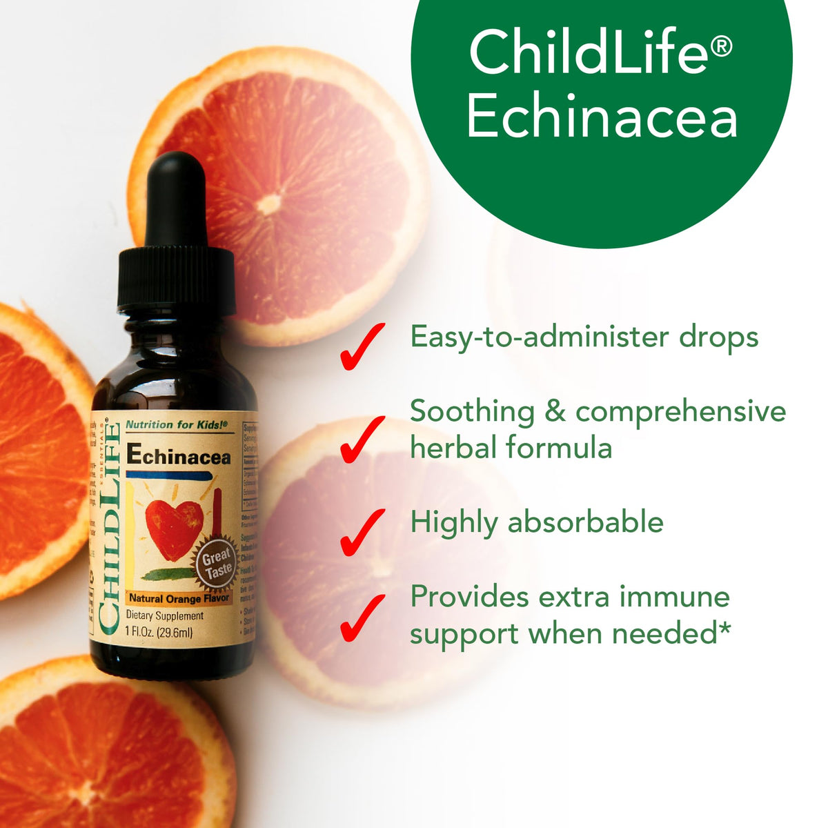 Flacons de CHILDLIFE ESSENTIALS Echinacea pour enfants, pack de 3