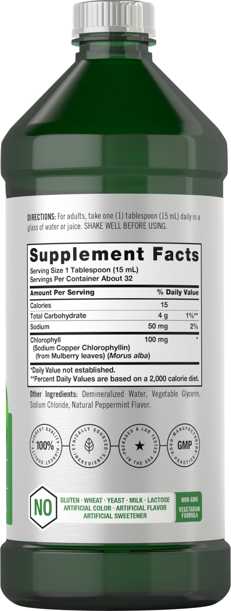 Flacons de Gouttes Liquides de Chlorophylle Horbäach 100mg 32 oz