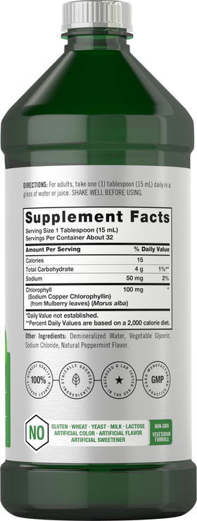 Flacons de Gouttes Liquides de Chlorophylle Horbäach 100mg 32 oz