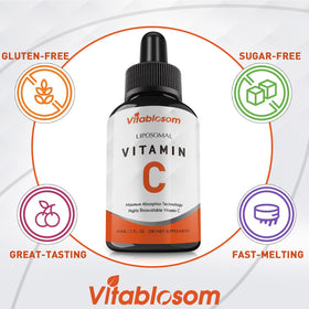 Flacons de Vitablosom Vitamine C Liposomale 2000mg, six unités