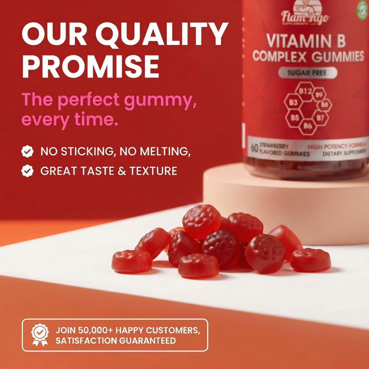 Flamingo Supplements Gummies Complexe B Methylé avec d'autres compléments alimentaires
