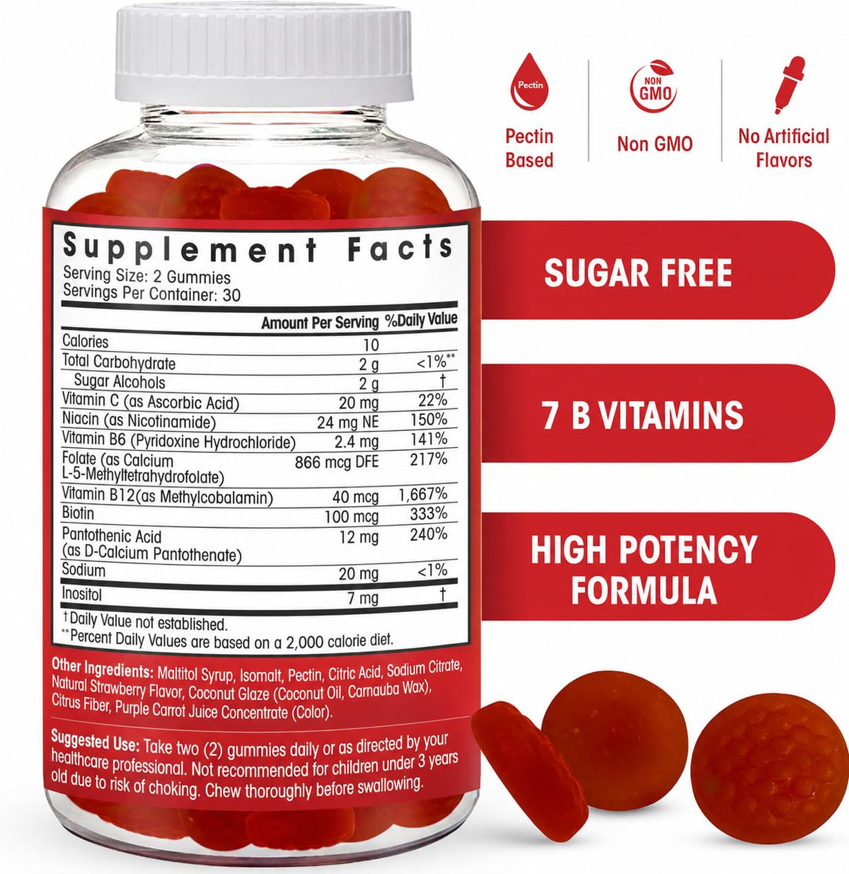 Flamingo Supplements Gummies Complexe B Methylé emballage