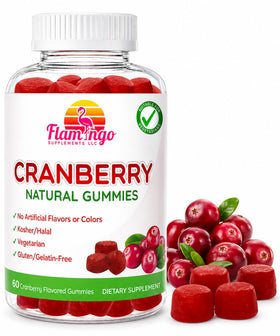 Flamingo Supplements Gummies de Canneberge 1000 mg, emballage avant