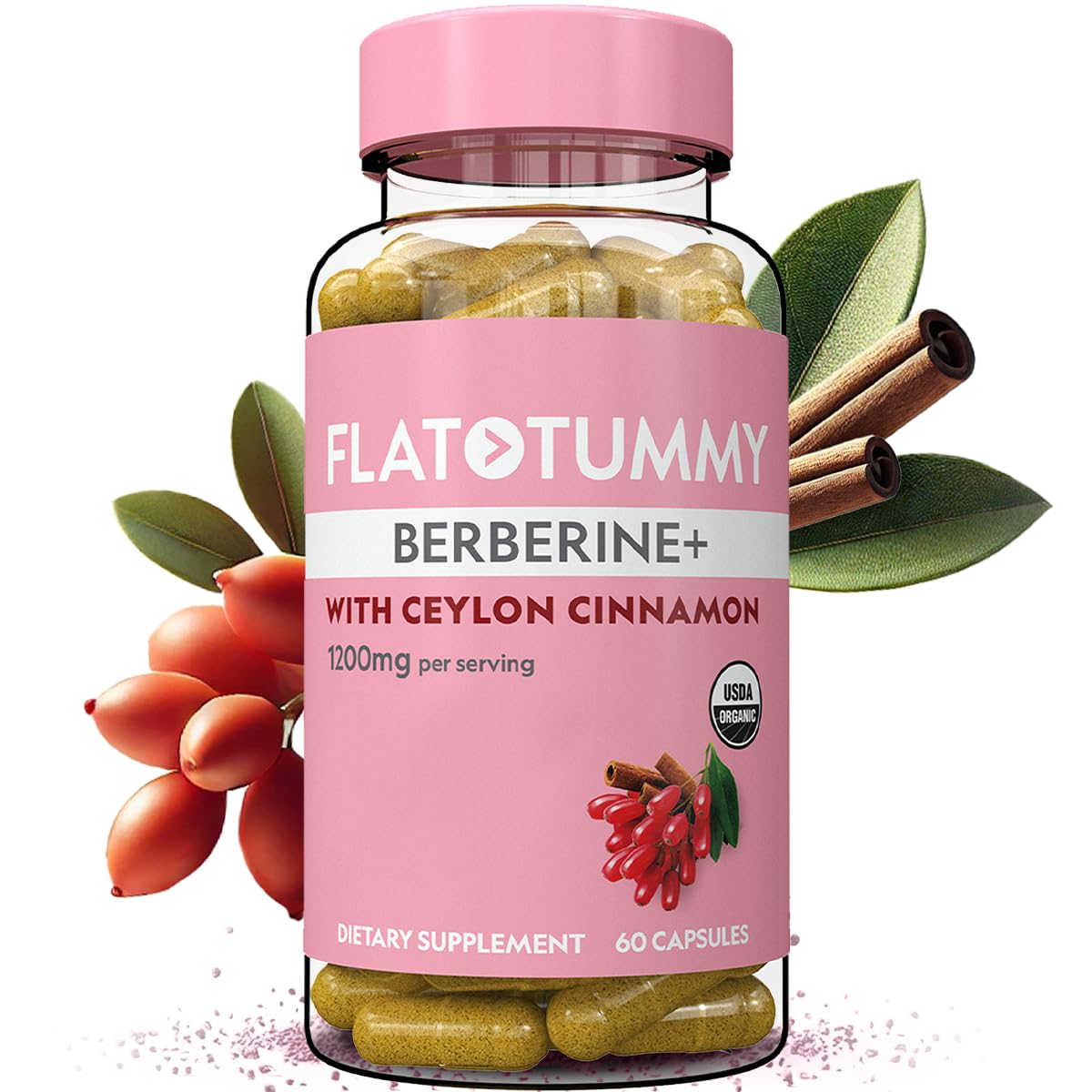 Flat Tummy Complément Alimentaire Berbérine Plus 60 capsules vue de face