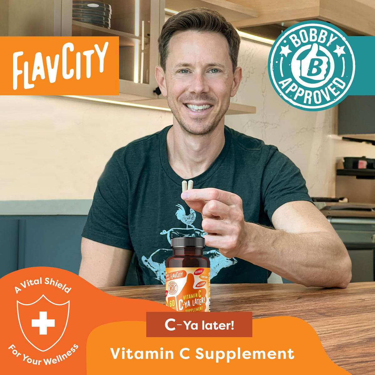 FlavCity Complément Alimentaire C-Ya Later! capsules sur une table
