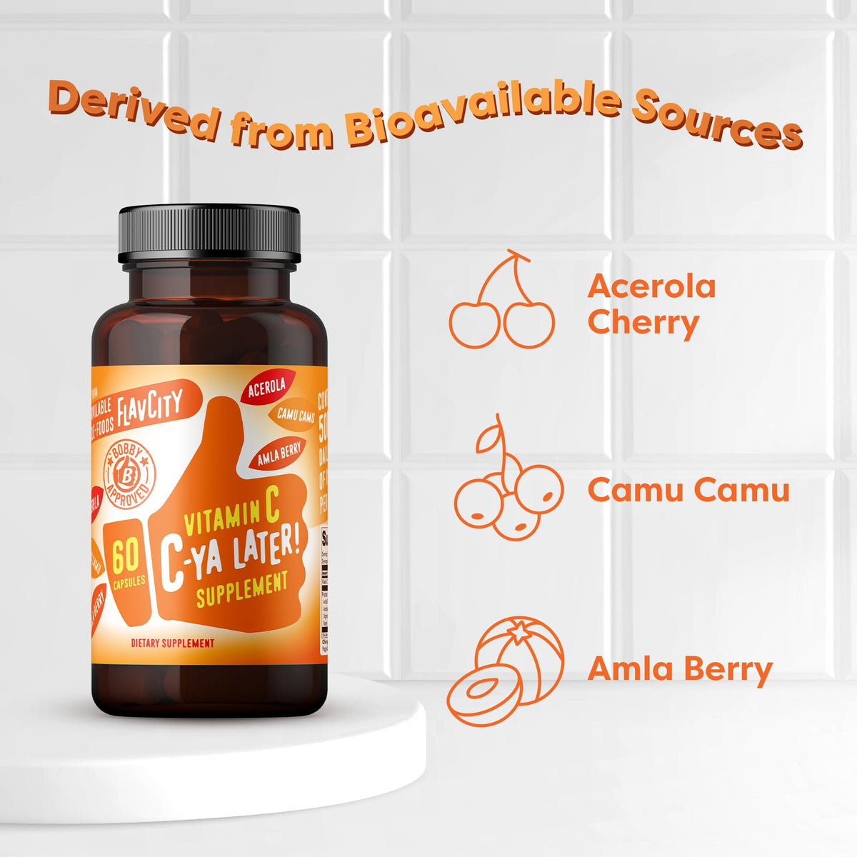 FlavCity Complément Alimentaire C-Ya Later! flacon ouvert avec capsules