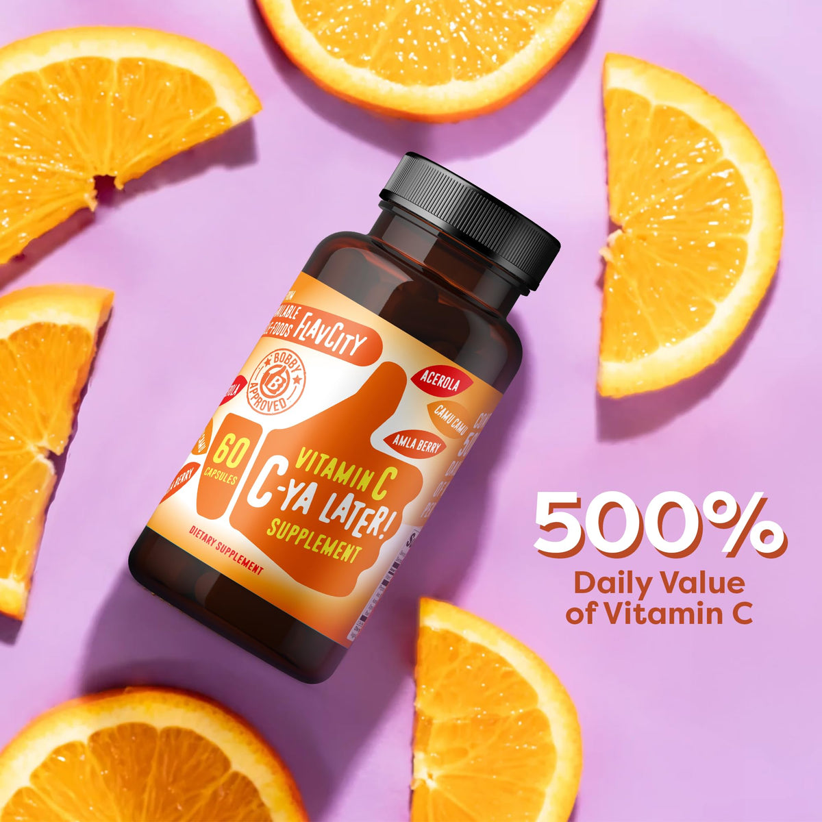 FlavCity Complément Alimentaire C-Ya Later! ingrédients naturels sur fond blanc