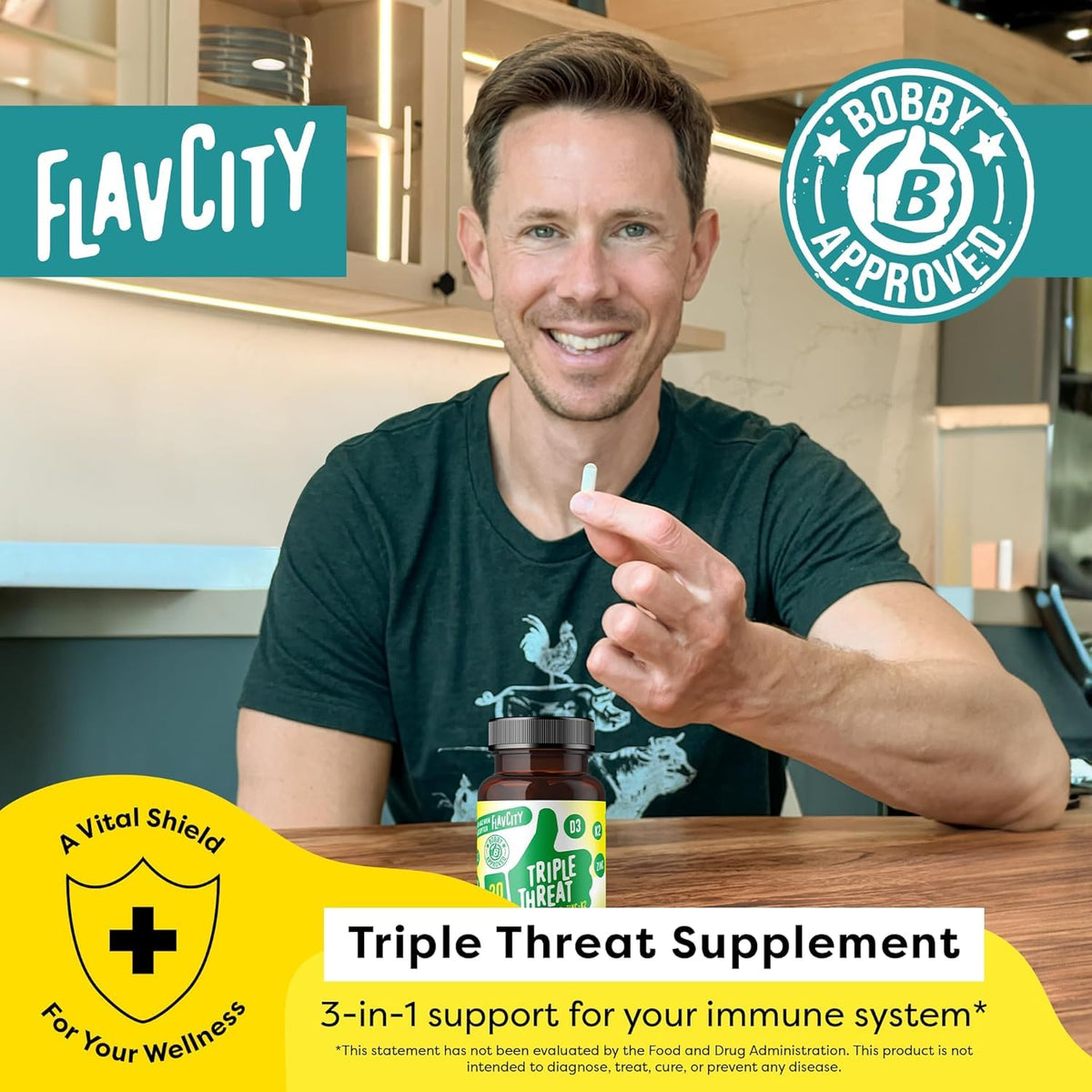 FlavCity Complément Alimentaire D3, K2 & Zinc - Détails des capsules