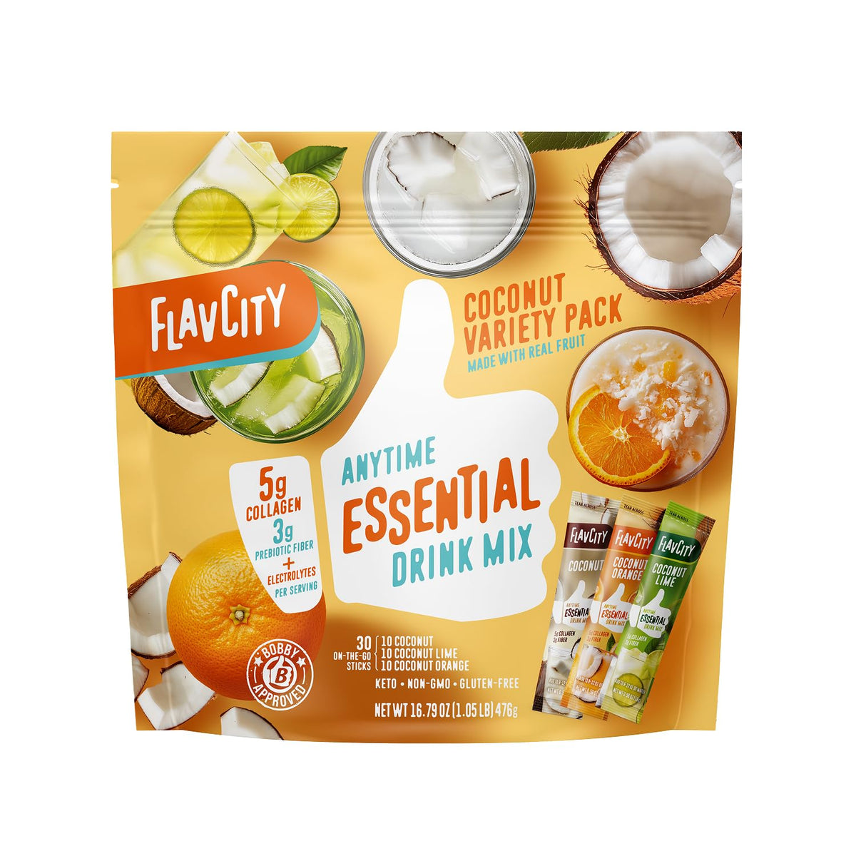 FlavCity Pack de Mélanges à Boire Coco - sachets de poudre