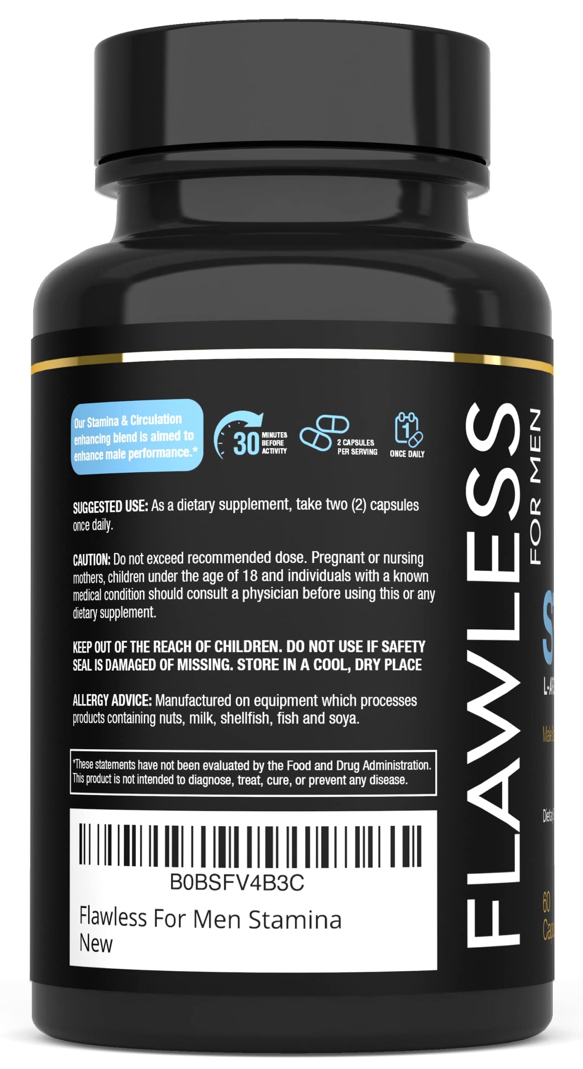 FLAWLESS FOR MEN Stamina capsule with water
