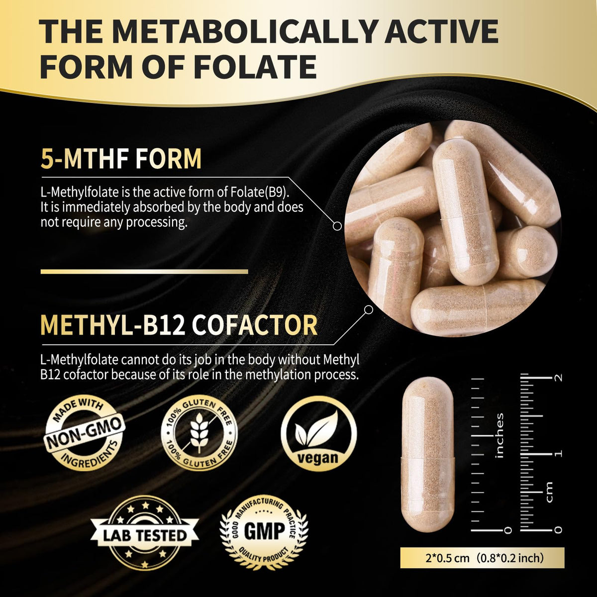Fleamart L Methylfolate 15mg capsules avec étiquette détaillée