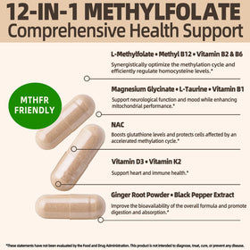 Fleamart L Methylfolate 15mg capsules sur une surface en bois