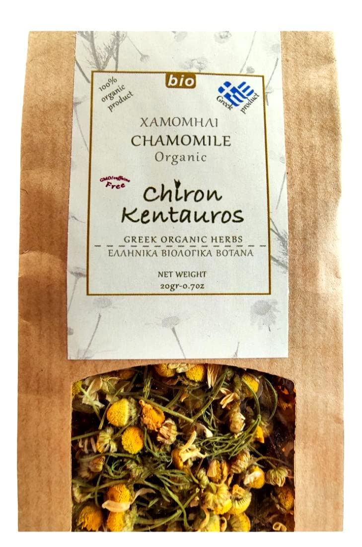 Fleurs de camomille grecque dans l'emballage Terra Greek