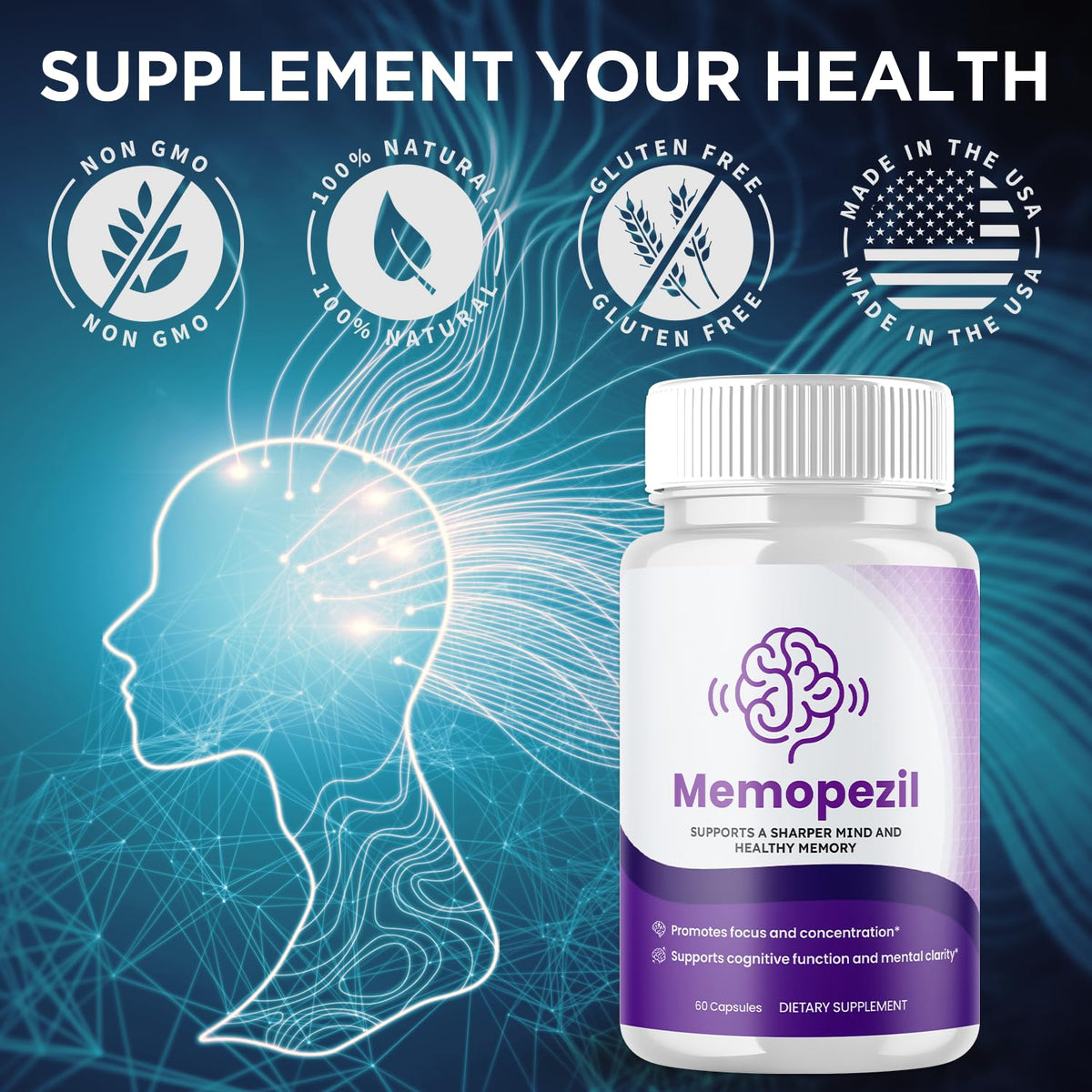 Flex University Memopezil capsules prise avec un verre d'eau