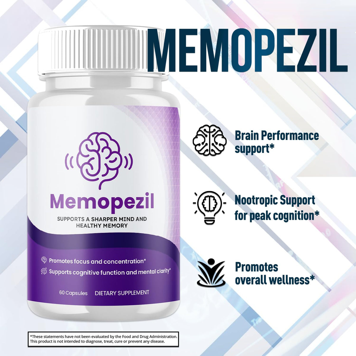 Flex University Memopezil capsules sur une table