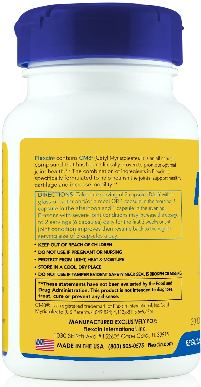 Flexcin Formule Santé des Articulations CM8 - Flacon sur un fond naturel
