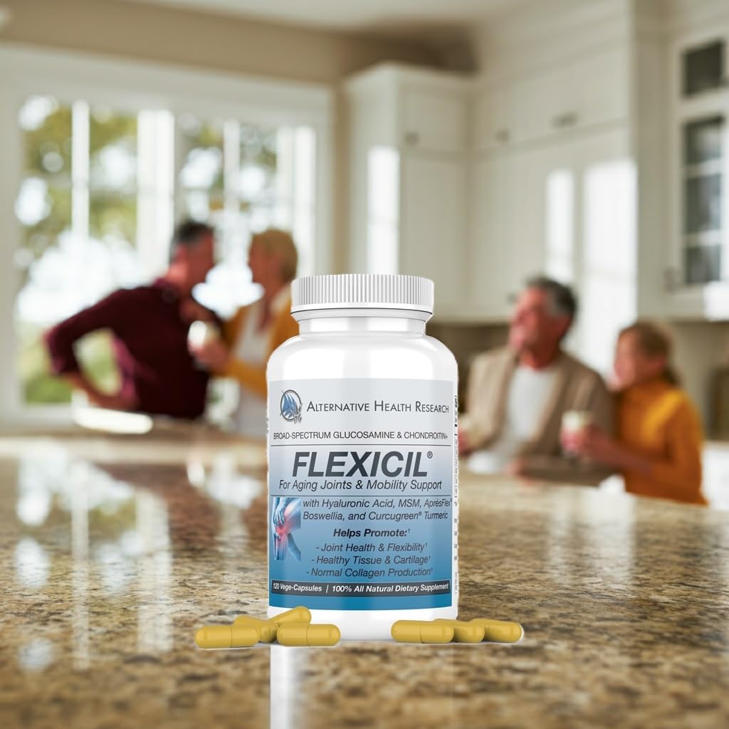 Flexicil Complément Alimentaire 120 Capsules Végétales avec un verre d'eau