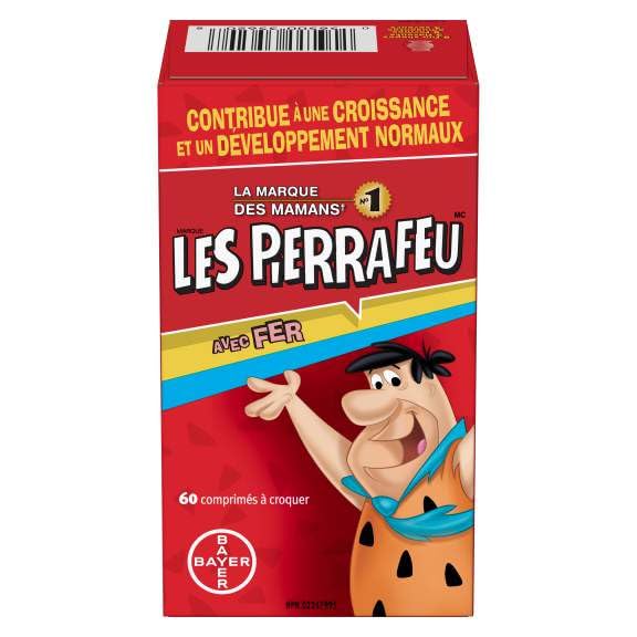Flintstones Multivitamines Plus Fer, comprimés à mâcher, vue de côté