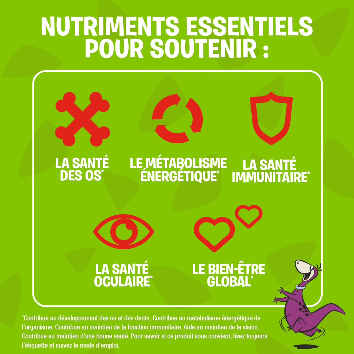 Flintstones Multivitamines Plus Fer, informations nutritionnelles sur l'emballage