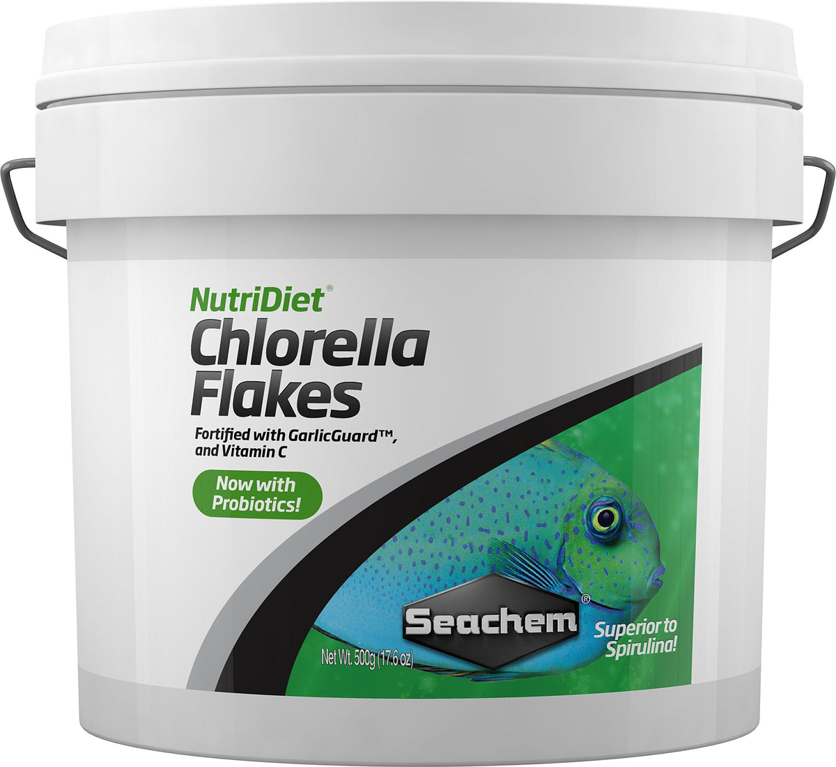 Flocons de Chlorelle NutriDiet de Seachem, 500g, vue avant du paquet