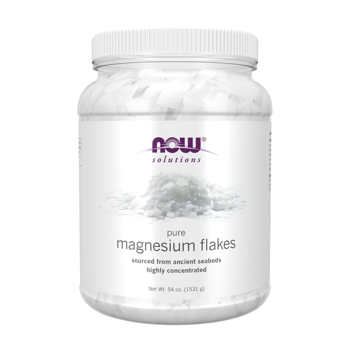 Flocons de magnésium NOW Foods 100% pur, vue avant du paquet