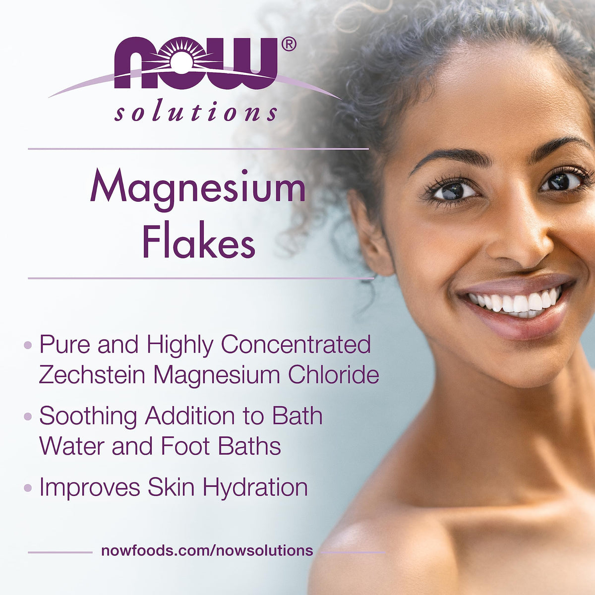 Flocons de magnésium NOW Foods, utilisation dans un bain