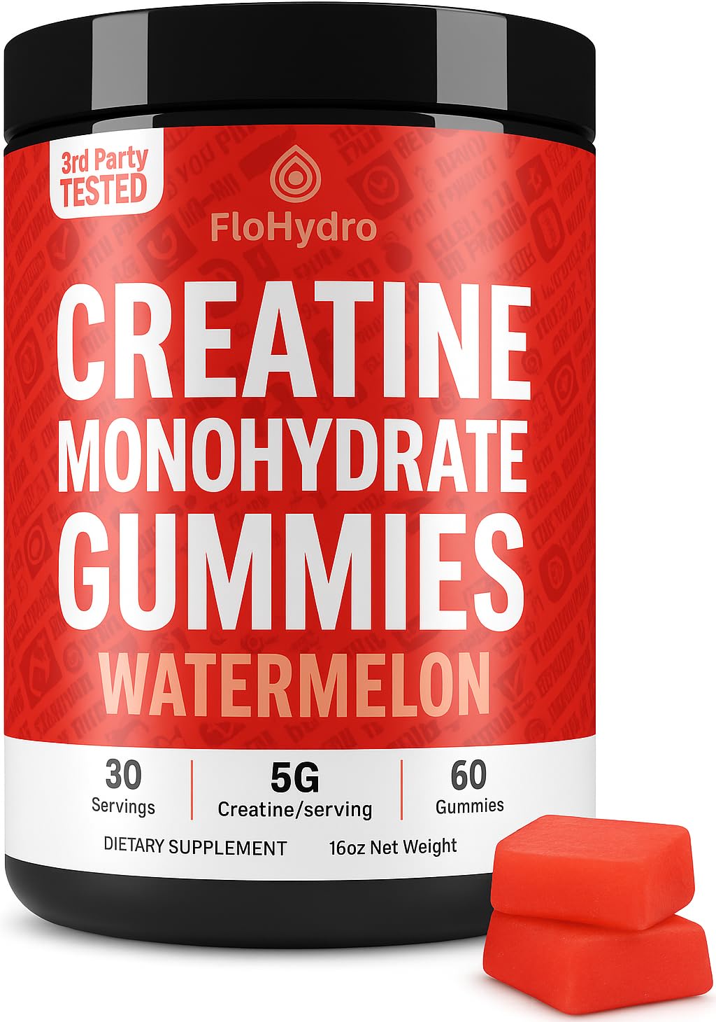 FloHydro Gummies de Créatine 5g devant le paquet