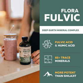 Flora Fulvic Triquetra Health étiquette avec dosage 550 mg