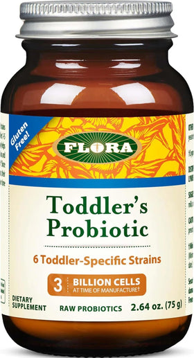 Flora Poudre Probiotique Enfant 222g vue avant avec étiquette