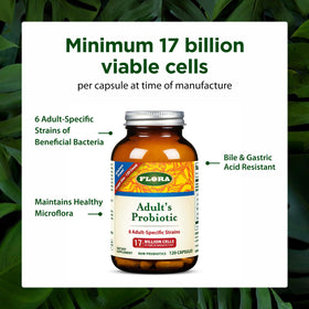 Flora Probiotique Adultes 120 capsules végétales vue de côté