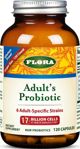 Flora Probiotique Adultes 120 capsules végétales vue de face
