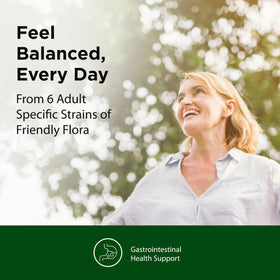 Flora Probiotique Adultes capsules végétales sur fond blanc