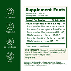 Flora Probiotique Adultes emballage avec informations nutritionnelles