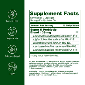 Flora Super 5 Probiotique Pastilles 60 unités - emballage