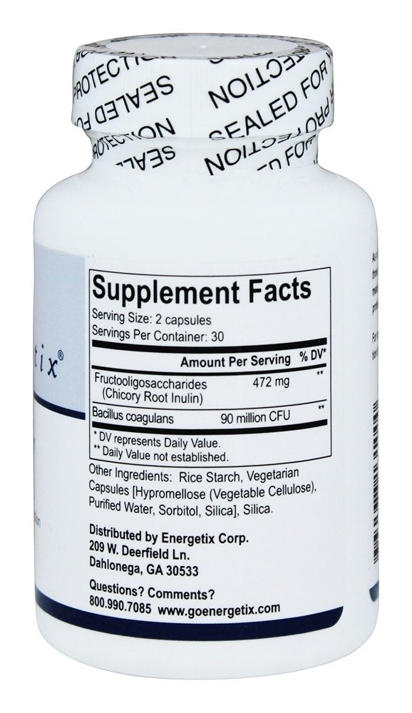 Flora Synergy 60 capsules d'Energetix, vue de côté