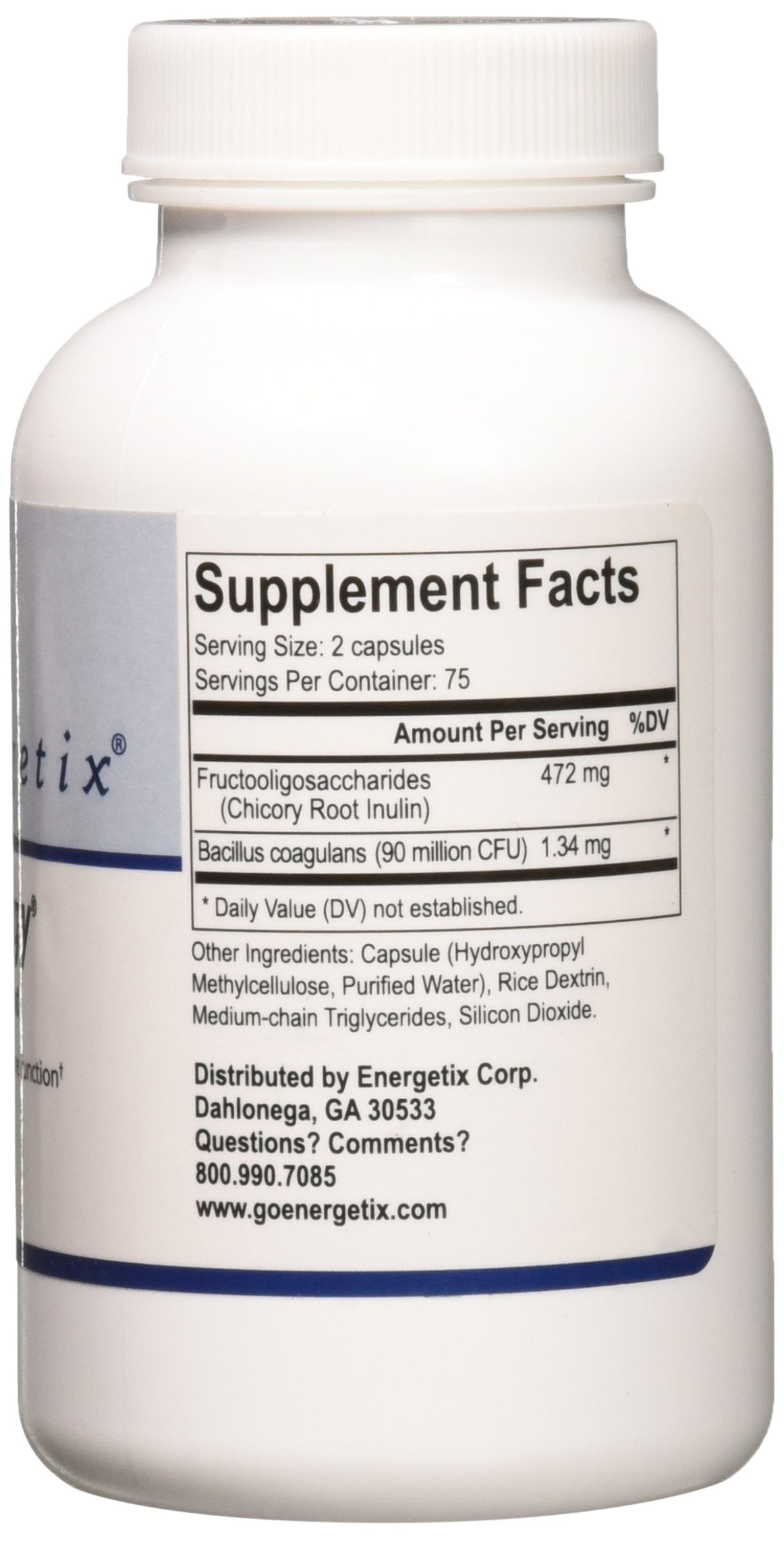 Flora Synergy Energetix capsules sur une surface blanche