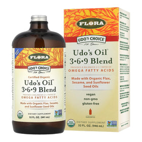Flora Udo’s Oil Omega 3-6-9 32 Oz bouteille en verre