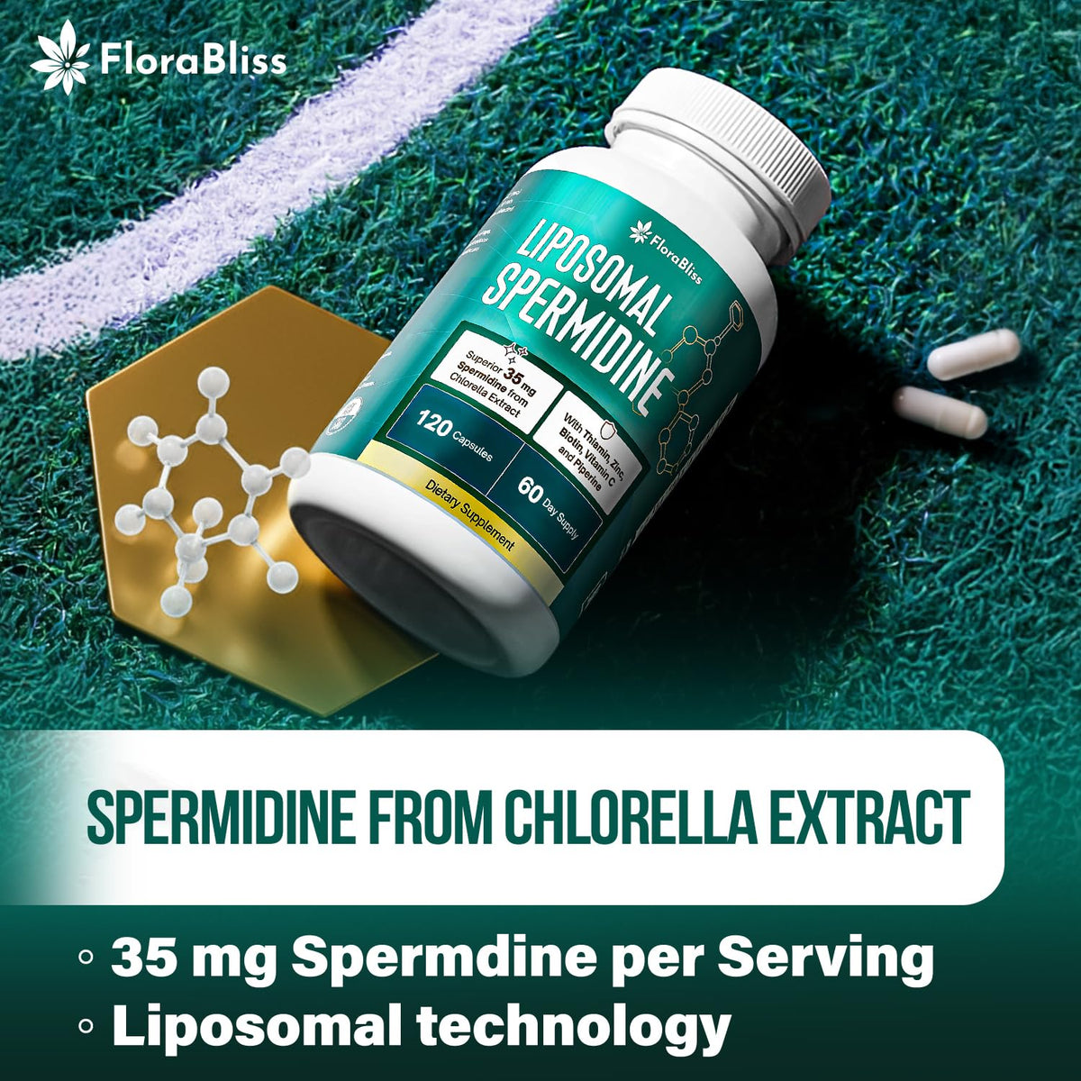 FloraBliss 35mg Liposomal Spermidine côté du paquet