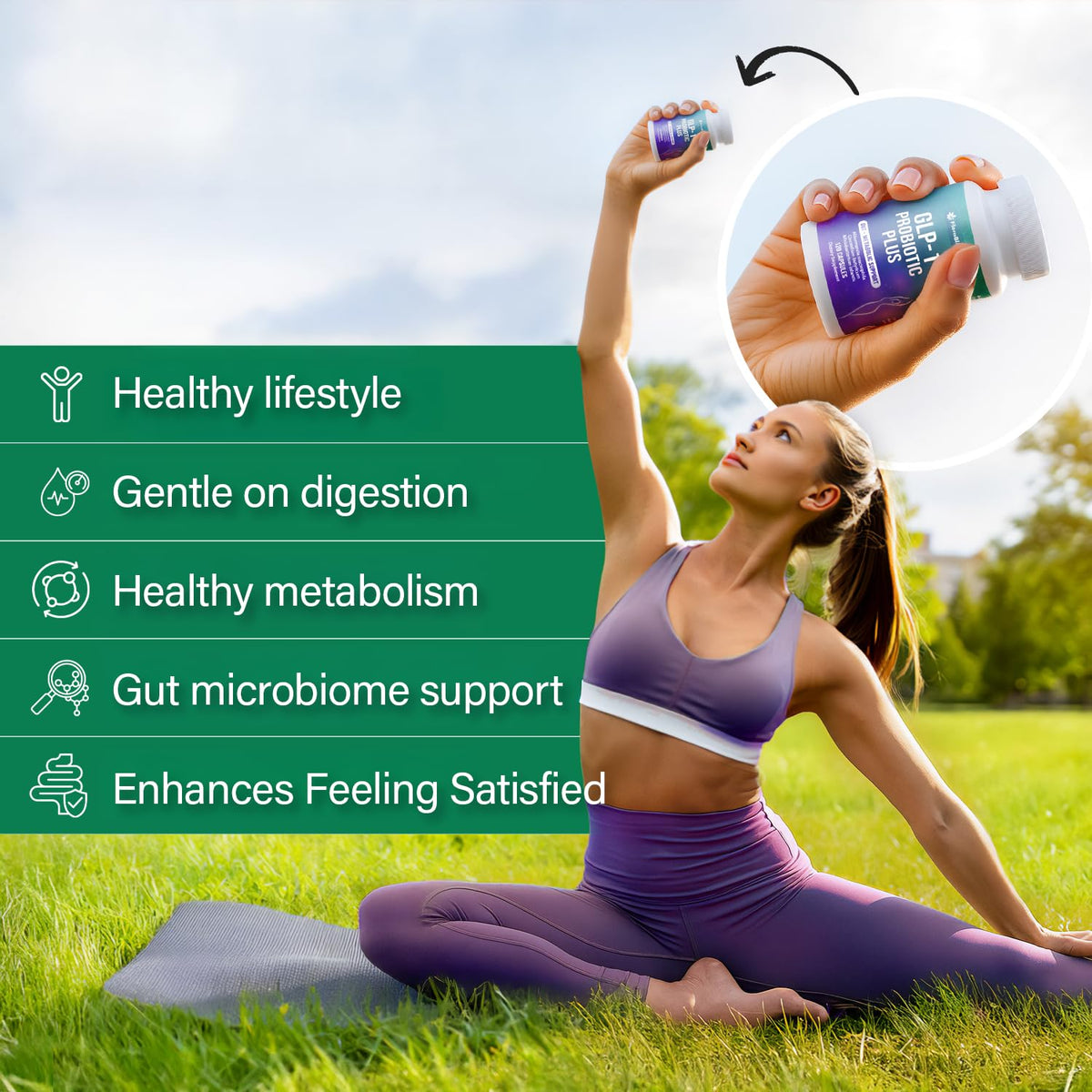FloraBliss Complément Alimentaire 120 capsules sur fond blanc