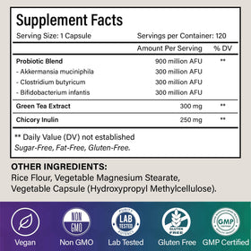 FloraBliss Complément Alimentaire 120 capsules vue de côté