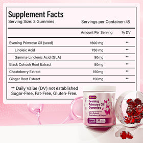 FloraBliss Gummies Huile de Onagre en gros plan
