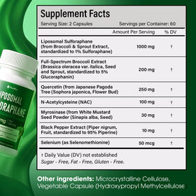 FloraBliss Liposomal Sulforaphane 1000mg gélules ouvertes