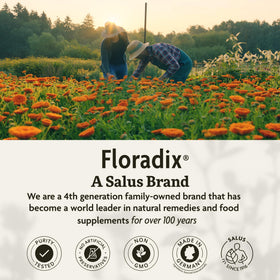 Floradix Complément Alimentaire Calcium 200 mg, mise en scène avec des plantes
