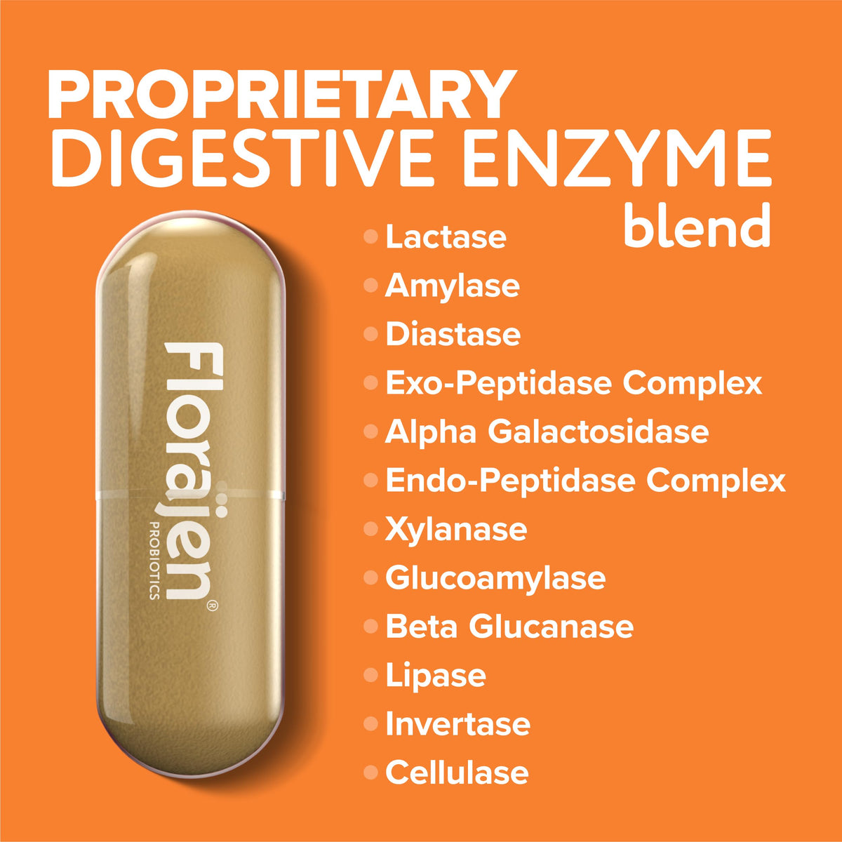 Florajen Multi-Enzymes - présentation du produit sur une table