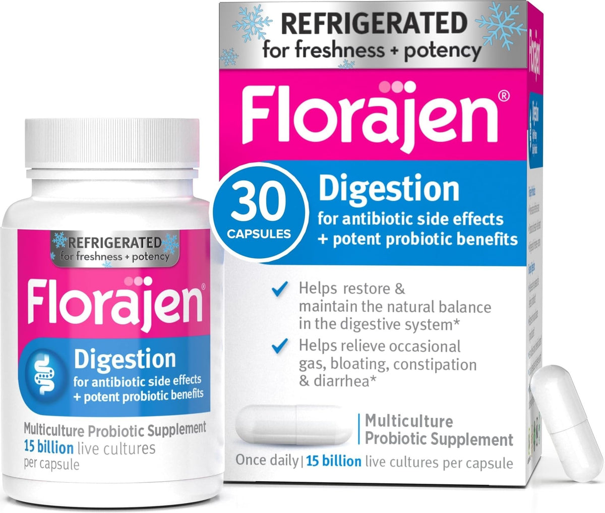 Florajen Probiotique daily 30 capsules vue de face